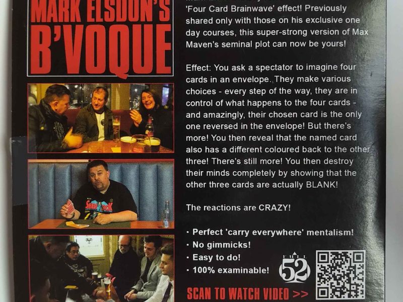 B'VOQUE : version la plus 'clean' de "Four Card Brainwave" de Max Maven's !