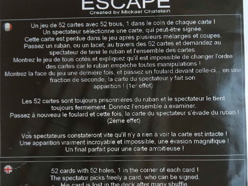 Escape : Final et évasion "impossible" de carte !